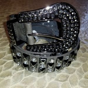 Grey studded belt